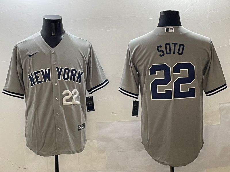 Men New York Yankees #22 Soto Grey Game 2025 Nike MLB Jersey style 2->new york yankees->MLB Jersey
